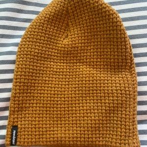 Patagonia mustard yellow fisherman beanie